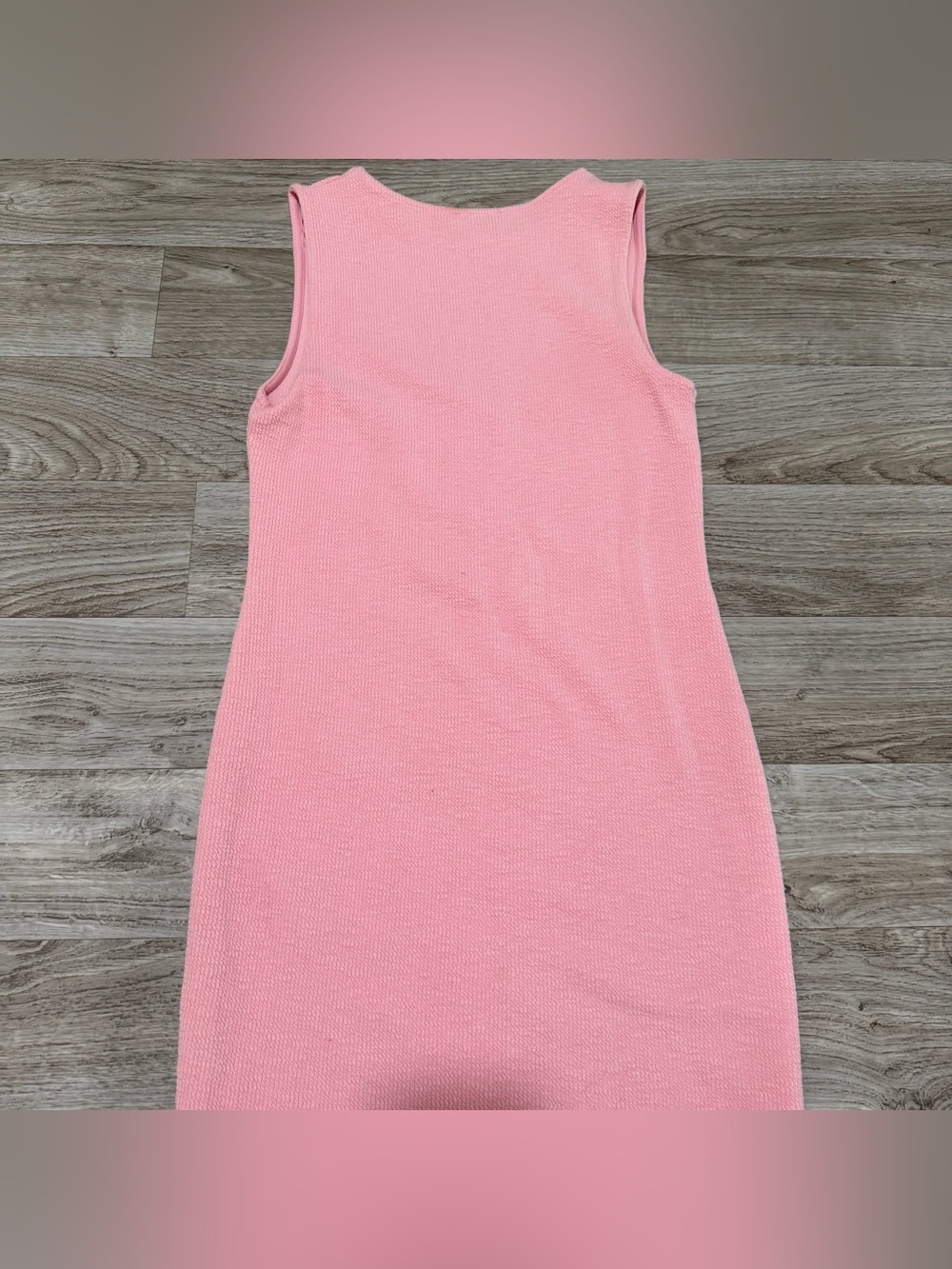Zara Sleeveless Pink Cotton Knit Mini Dress Size Medium - Picture 6 of 6